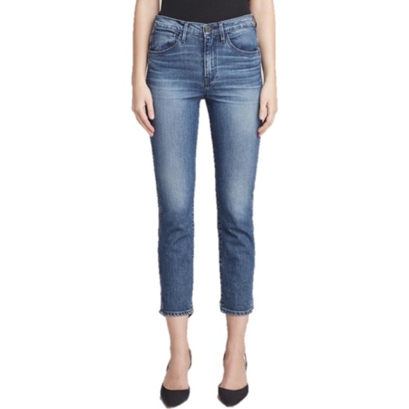 3x1 NYC Authentic Straight Crop Cammi Distressed Hem High Rise Jeans - Picture 5 of 14